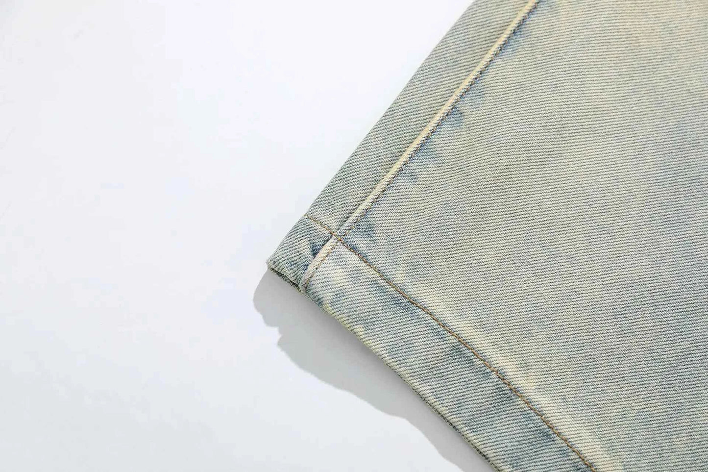 Chic Coated Printing Washed Wide Leg Jeans