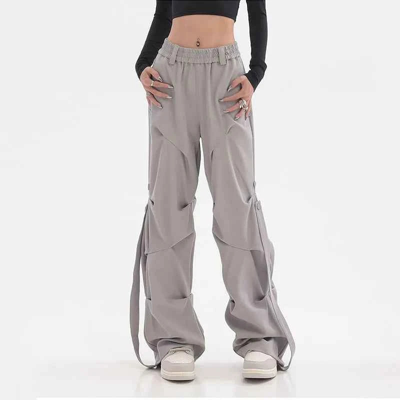 American Stylish Oversize Pleated Cargo Pants