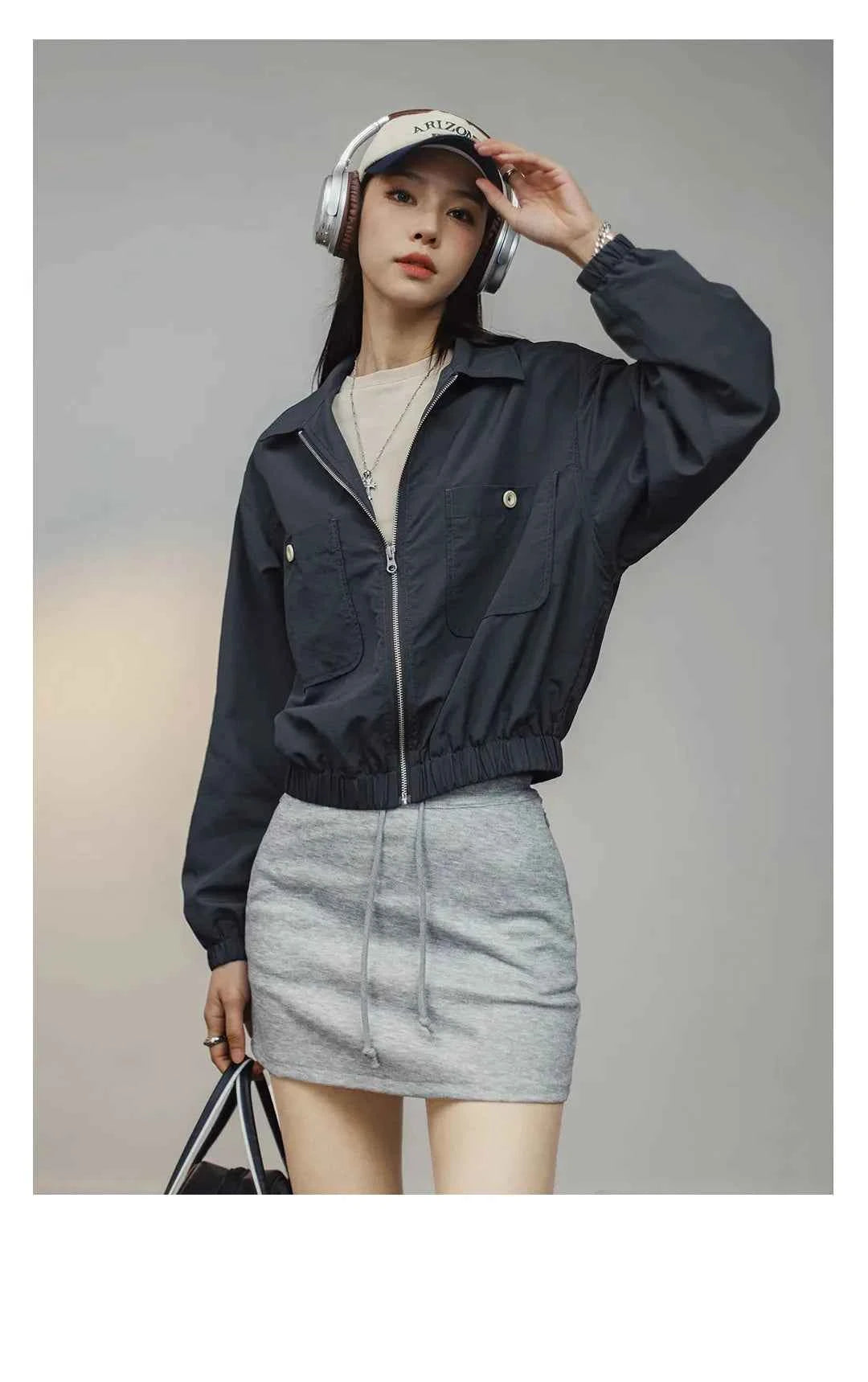 Women Casual Loose Baseball Jacket