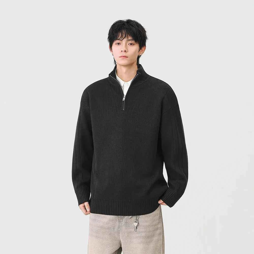 Cozy Trendy Ribbed Mock Neck Sweater