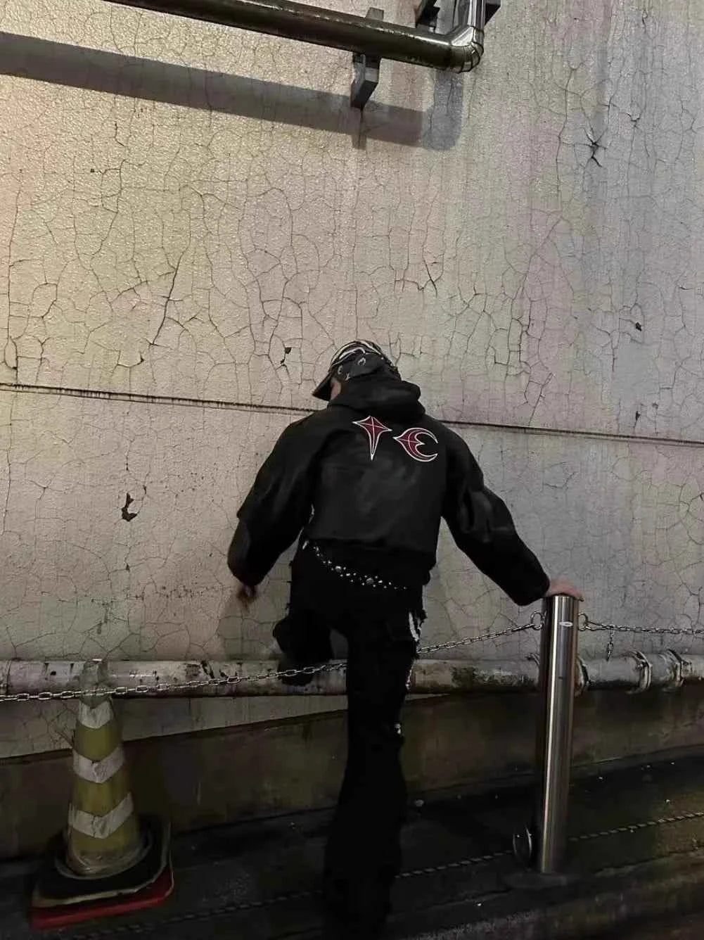 Heavyweight Motorcycle Leather Hooded Jacket