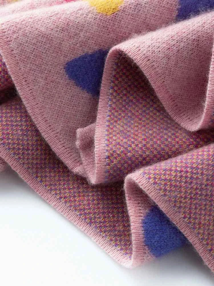 Luxury Floral Jacquard V-Neck Knit Cardigan