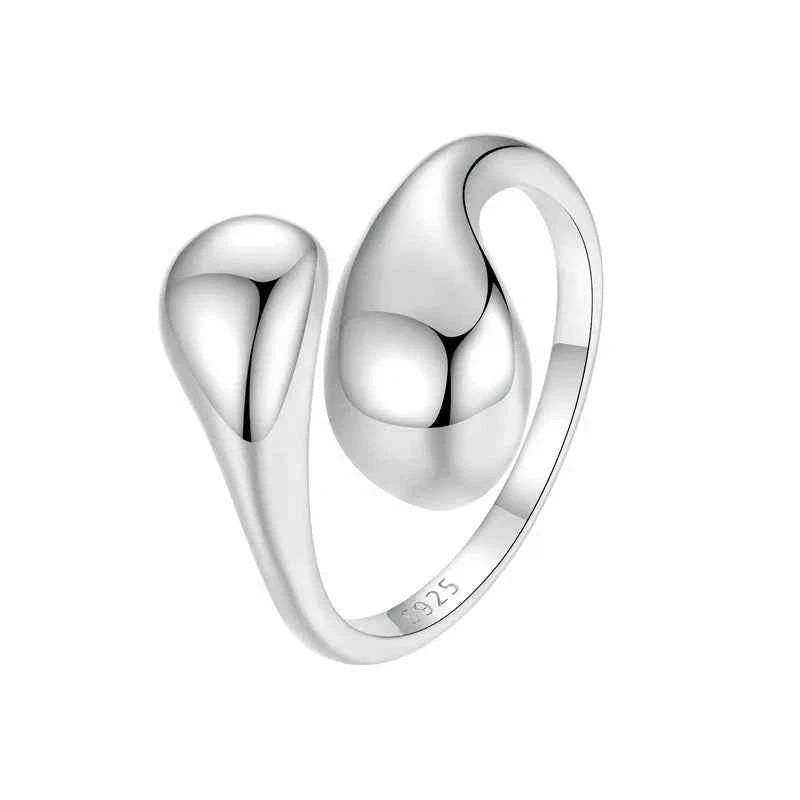 Chunky Water Droplet Sterling Silver Ring