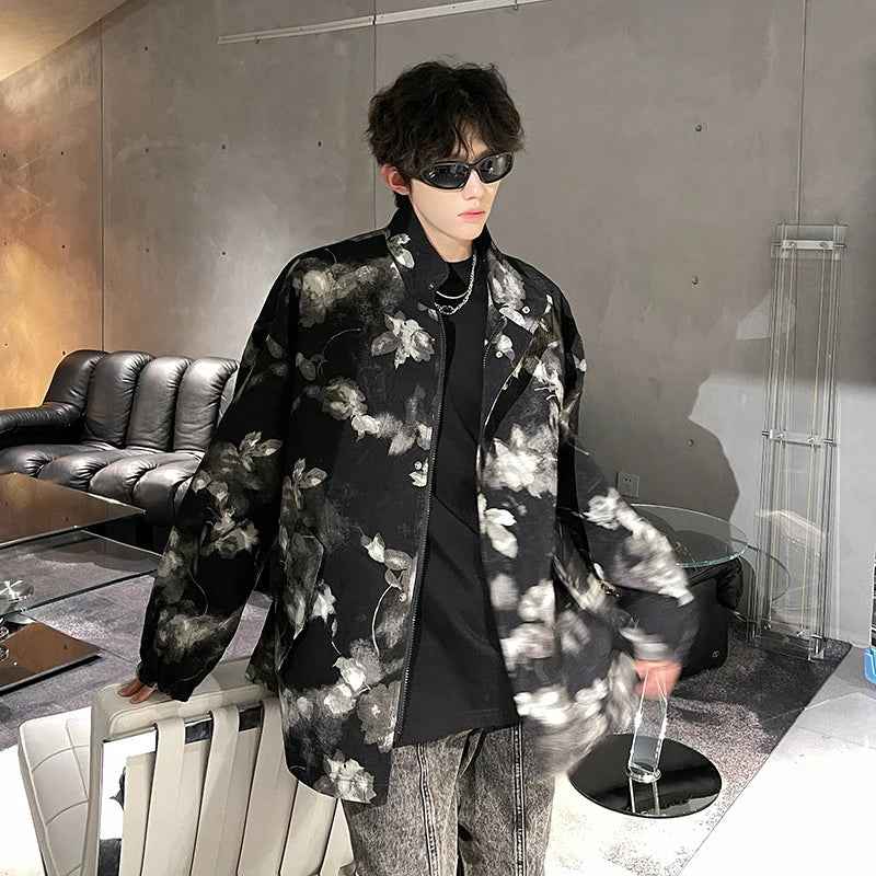 Streetwear Premium Textured Printed Zipper Jacket
