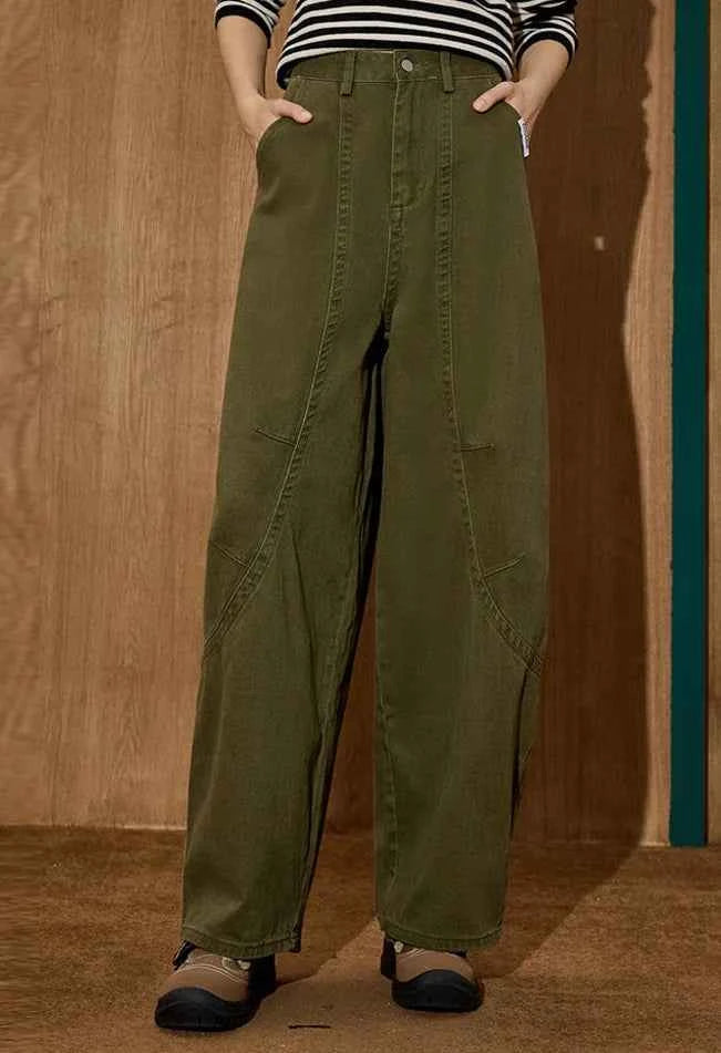 Vintage Deconstructed Utility Wide Leg Jeans
