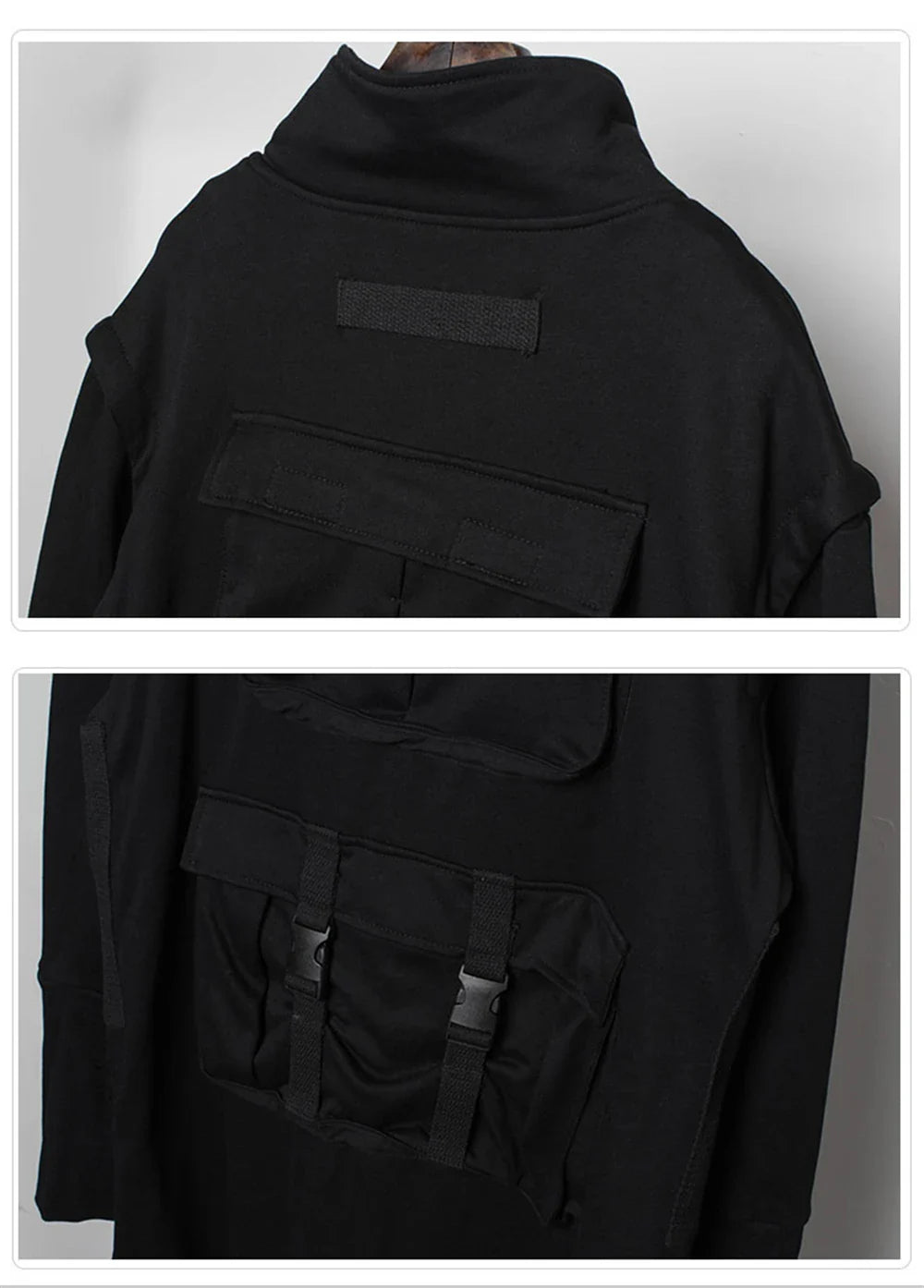 Blackish Gothic Long Trench Multi Pocket Coat