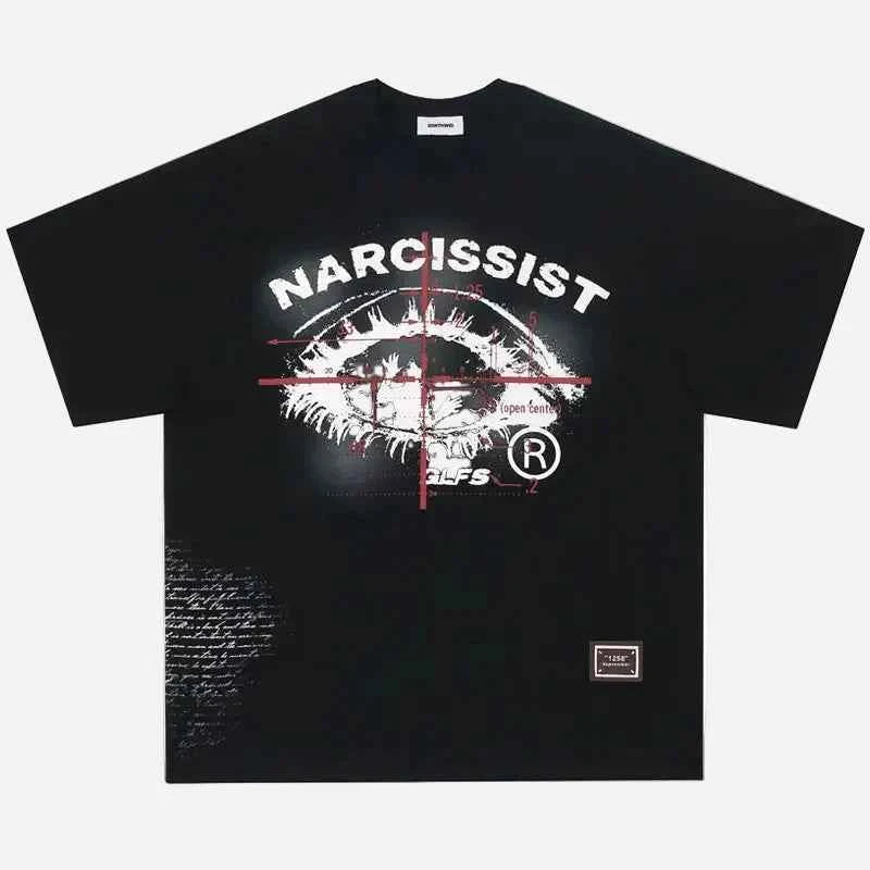 Grunge Eye Cross Graphic Printed T-Shirt