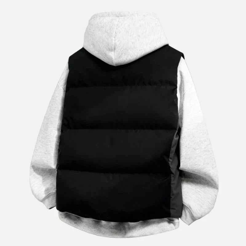 Trendy Splicing Color Hoodie With Vest