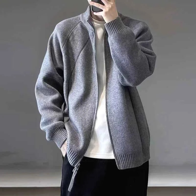 Y2K Warm Knitted Zip Up Casual Cardigan