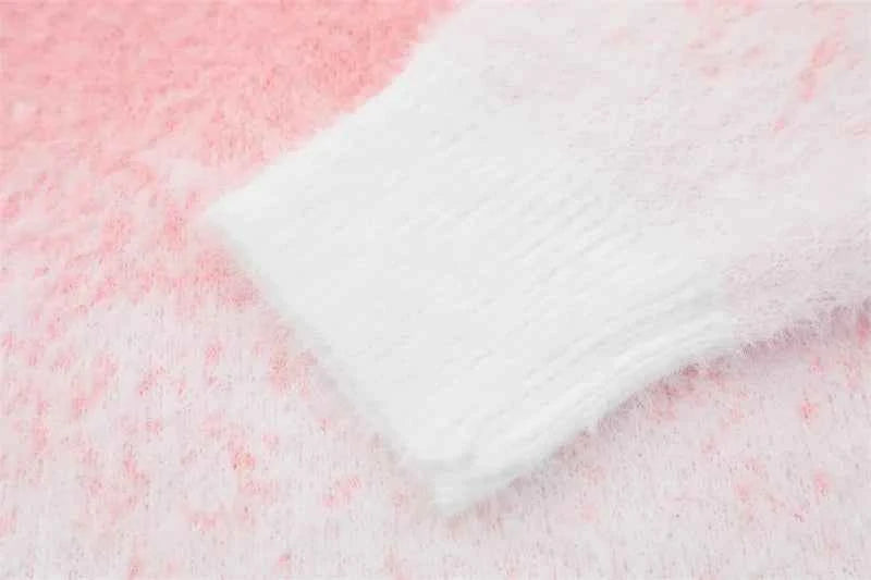 Fashionable Sky Ombre Gradient Fuzzy Sweater
