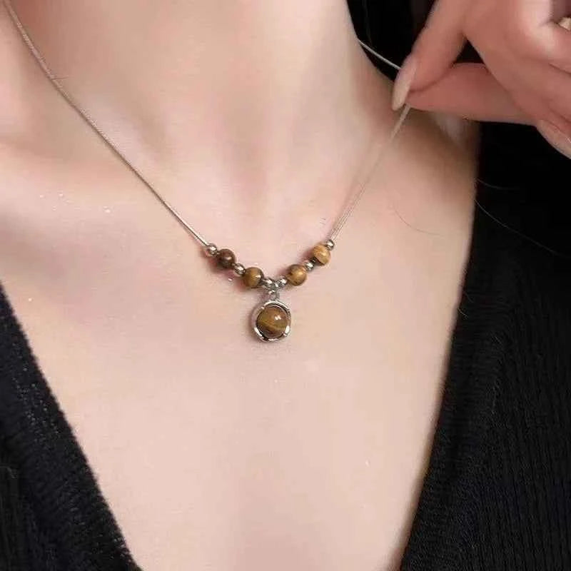 Colorful Stones Flower Pendant Necklace