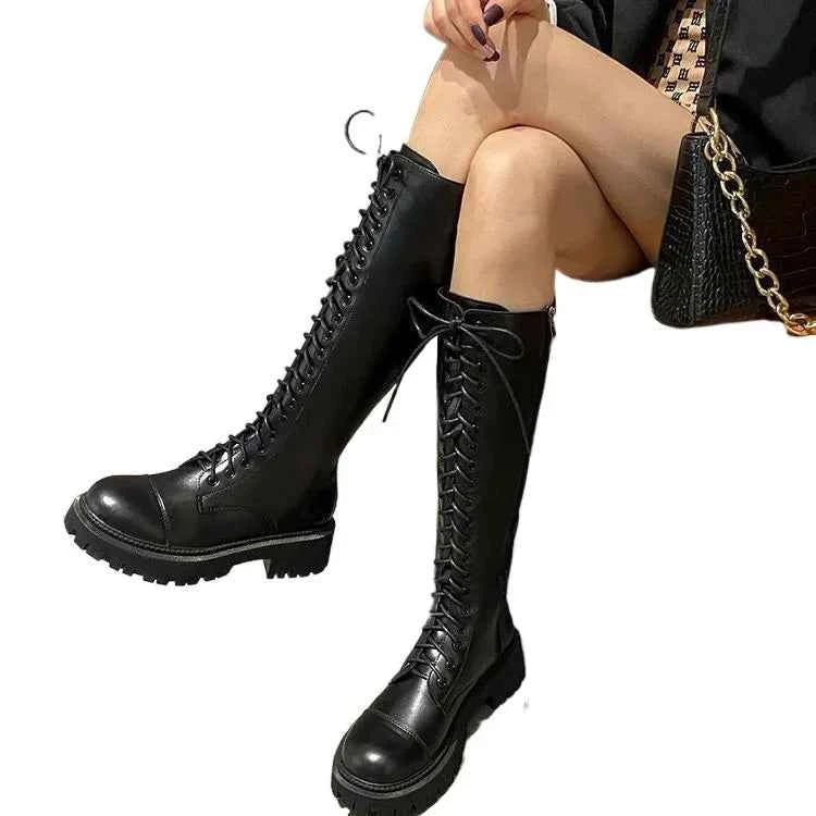 Luxury Modern Lace-Up High Cut Boots