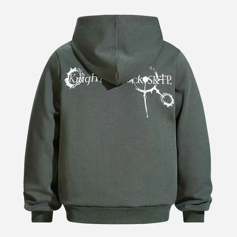 Long-lasting Gothic Printed Loose Hooded Sweatshirt