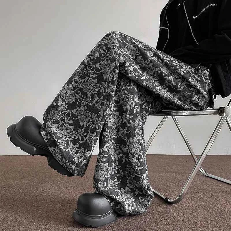Streetwear Baggy Casual Patterned Wide Sweatpants