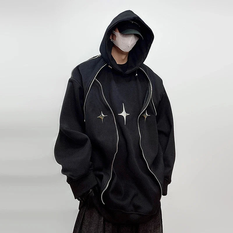 Chrome Star Oversized Hoodie Jacket