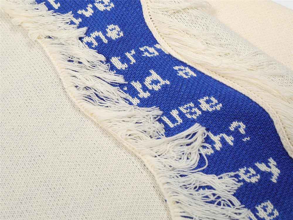 Y2K Easy Care Distressed Patchwork Knit Sweater