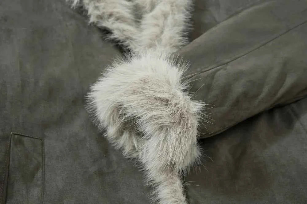 Breathable Single Breasted Faux Fur Jacket