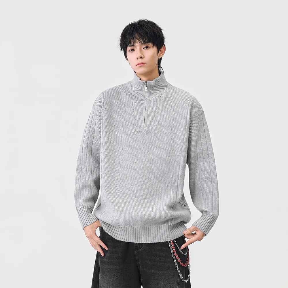 Cozy Trendy Ribbed Mock Neck Sweater