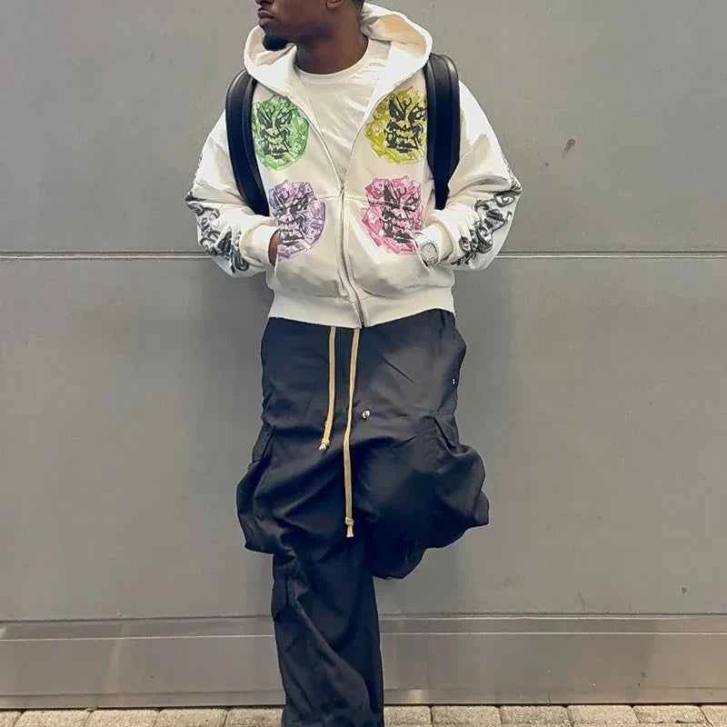 Men Casual Vintage Retro Oversized Baggy Sweatshirt