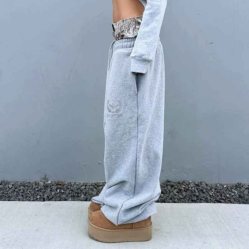Double Waist Lace-Up Sports Sweatpants