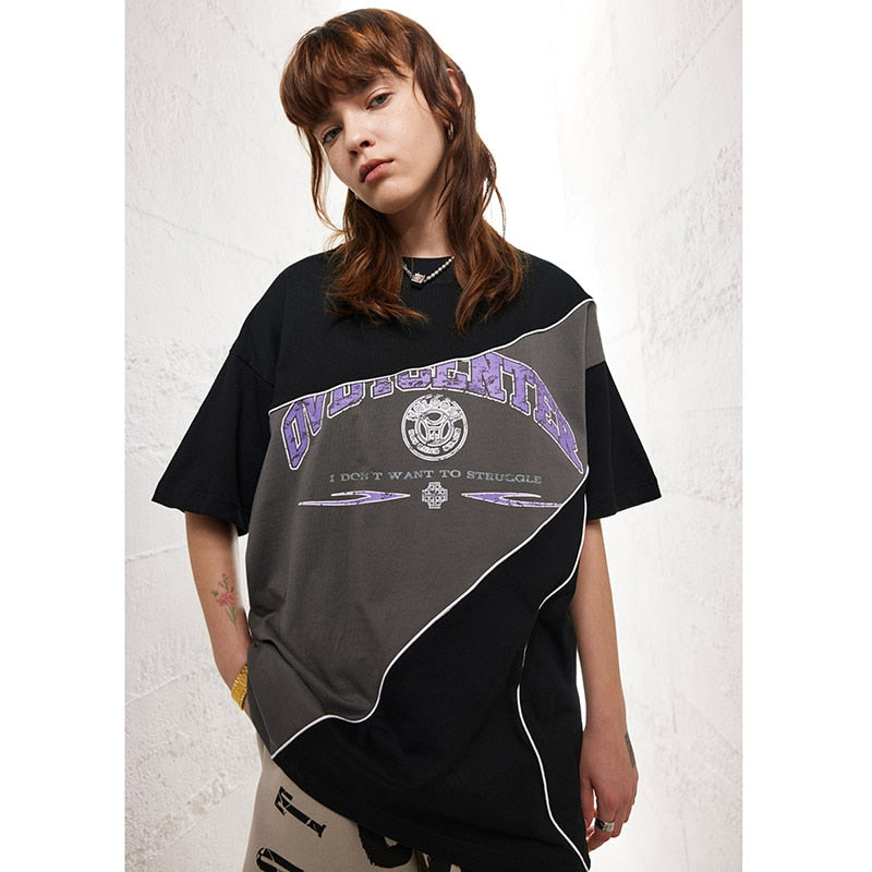 Don't Want To Struggle Patchwork T-Shirt