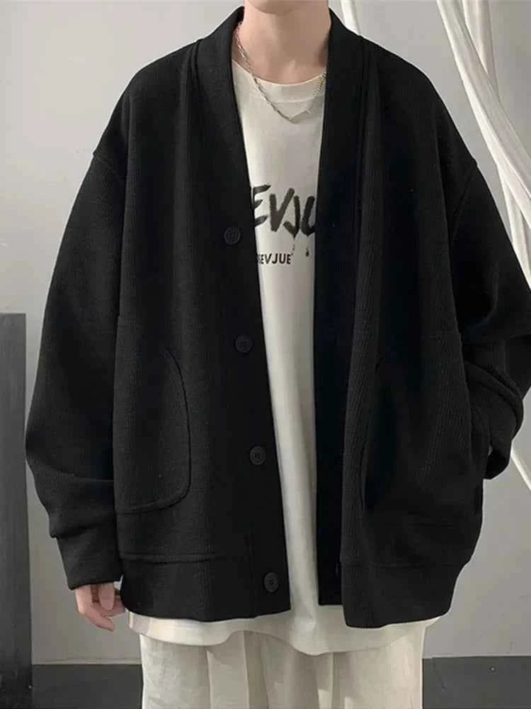 Men's Casual Autumn Korean Solid Color Cardigan