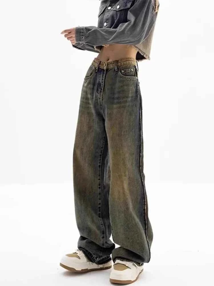 Vintage Casual Staple High Waist Wide Leg Jeans