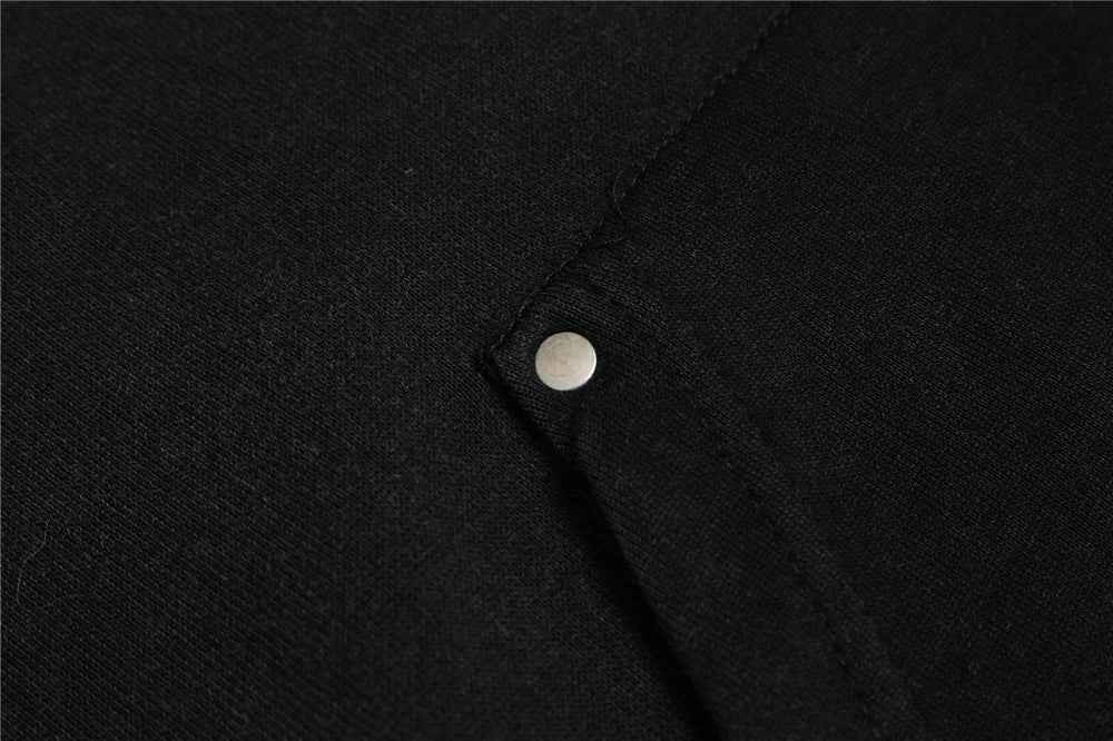 Y2K Gothic Rivet Printed Black Casual Hoodie