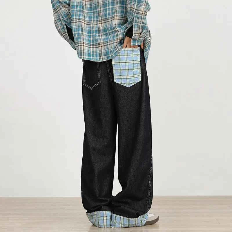 Luxury Straight & Sleek Patchwork Wide Leg Jeans