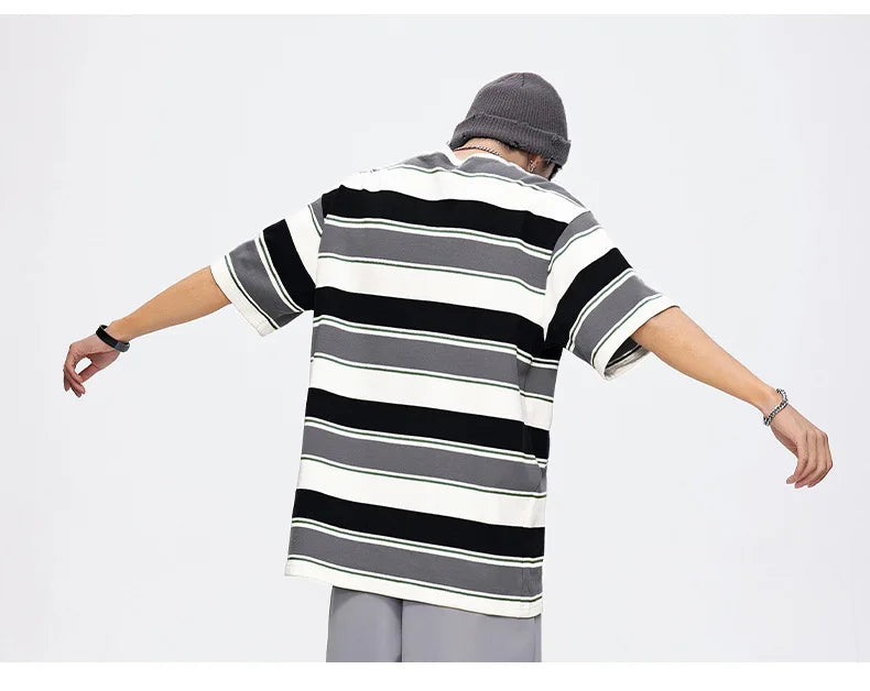 SQ2 Multi Striped Color Loose T-Shirt
