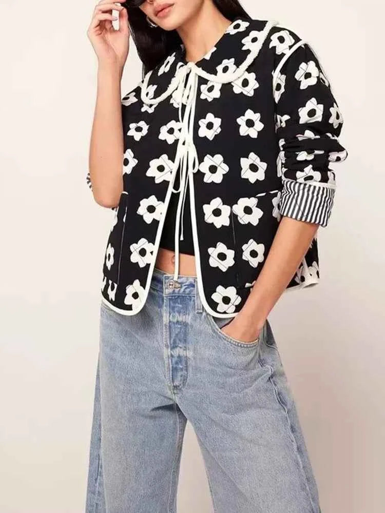 Boho Floral Reversible Padded Jacket