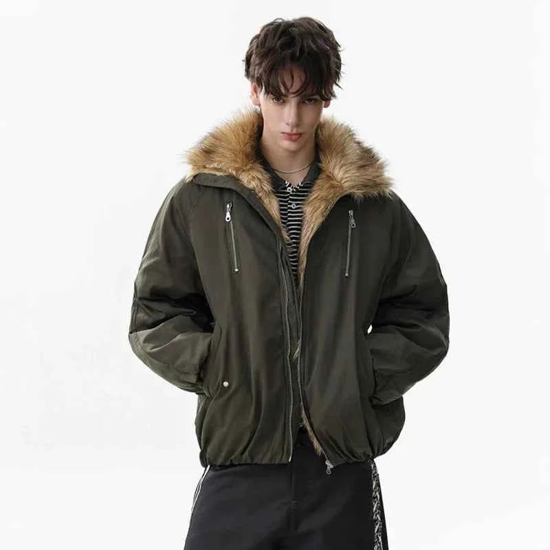 Streetwear Thick Vintage Broadcloth Fur Jacket