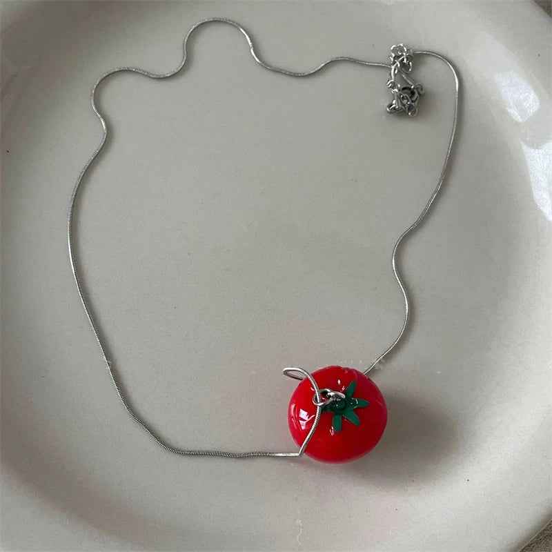 Sweet Tomato Pendant Necklace