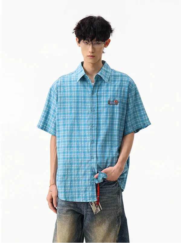Plaid Loose Casual Summer Short Sleeve Shirt - Luxuryurbanwear