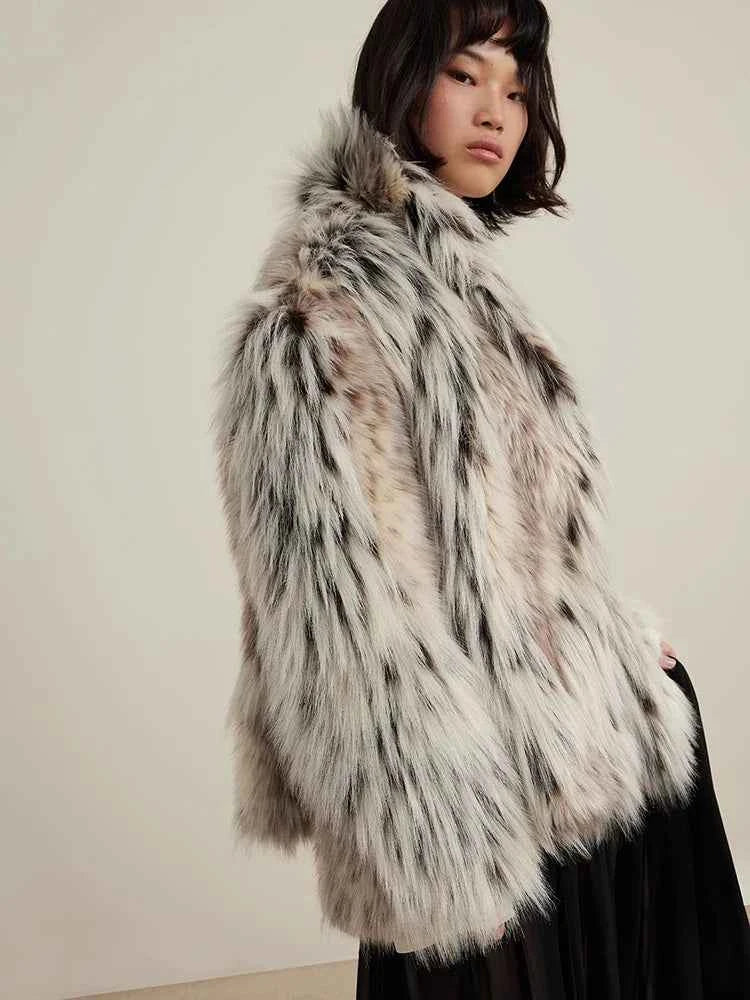 Colorful Thickened Warm Faux Fur Jacket