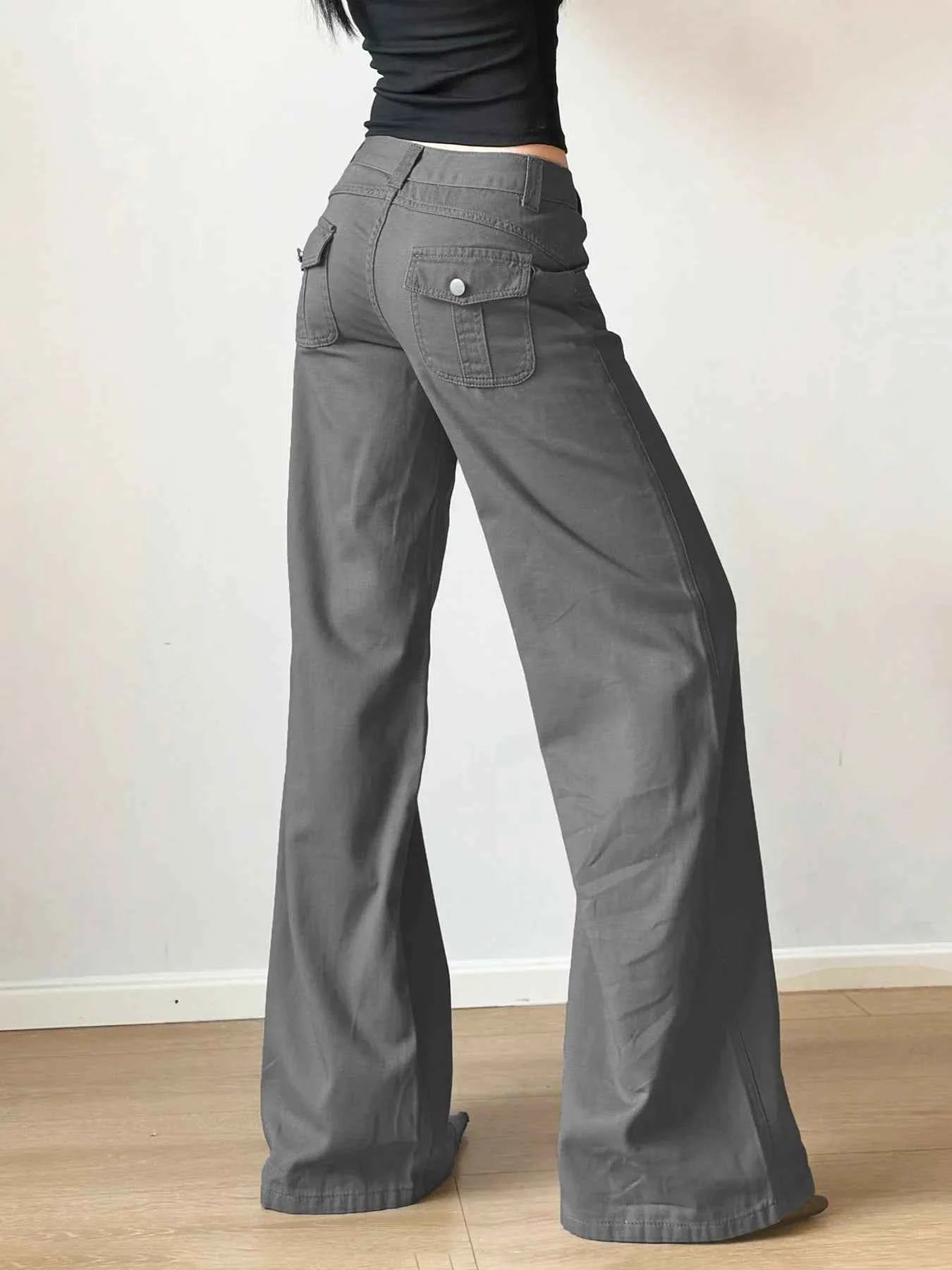 Vintage Grey Loose Fit Cargo Jeans