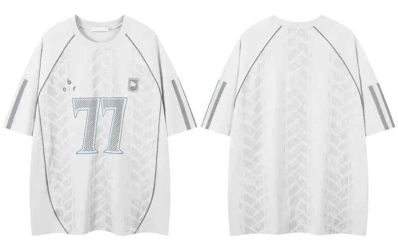 Y2K Cozy Graphic Patchwork Racing Sports T-Shirt
