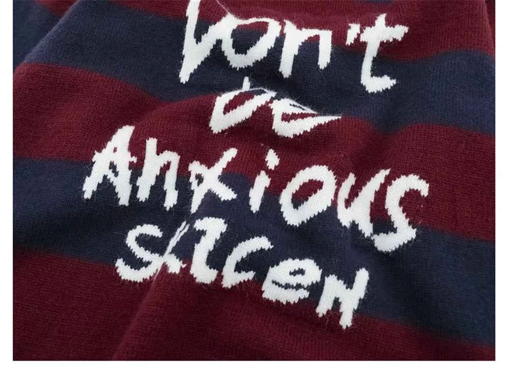Investment Piece Streetwear Striped Knit Hip Hop Sweater