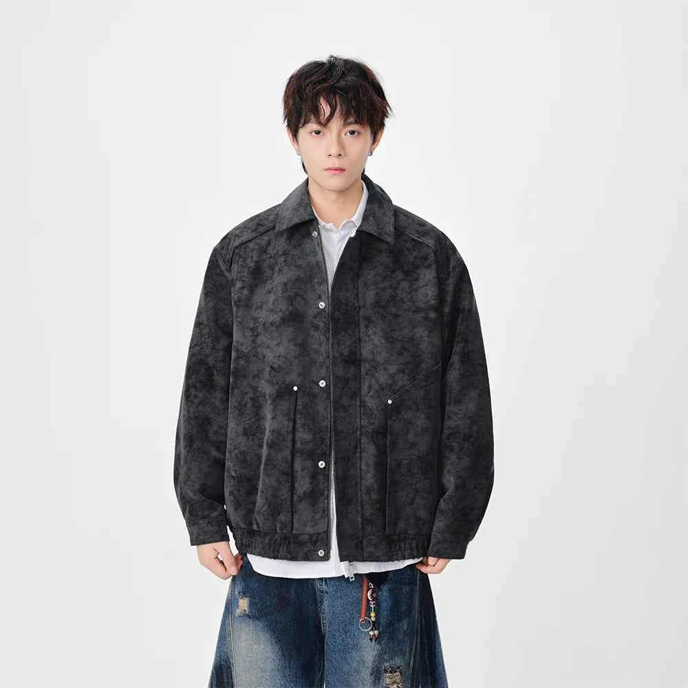 Winter Stylish Distressed Button-Up Leather Jacket