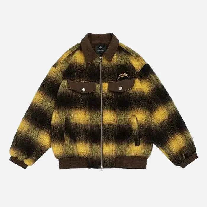 Streetwear Trendy Gradient Woolen Jacket