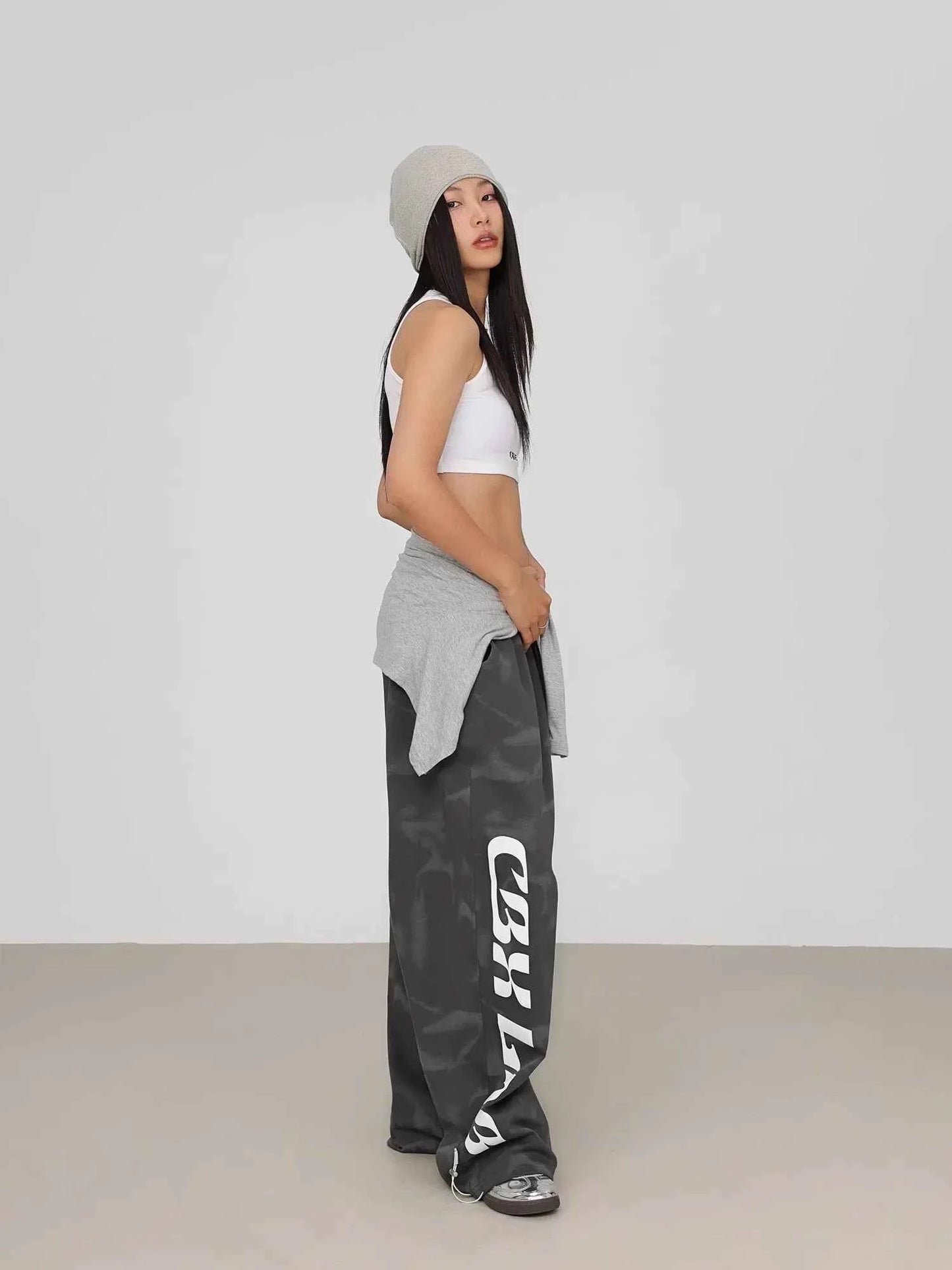 Gray Snowflake Hip Hop Dance Pants