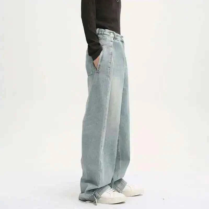 Stylish Splicing Straight Leg Denim Jeans
