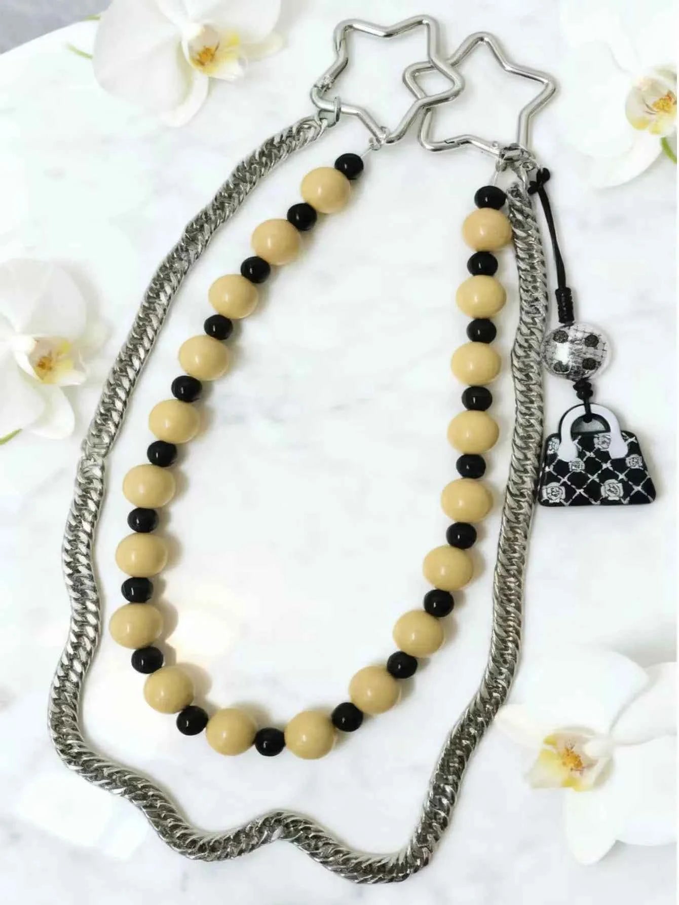 Handmade Acrylic Beads Stainless Steel Waist Chain