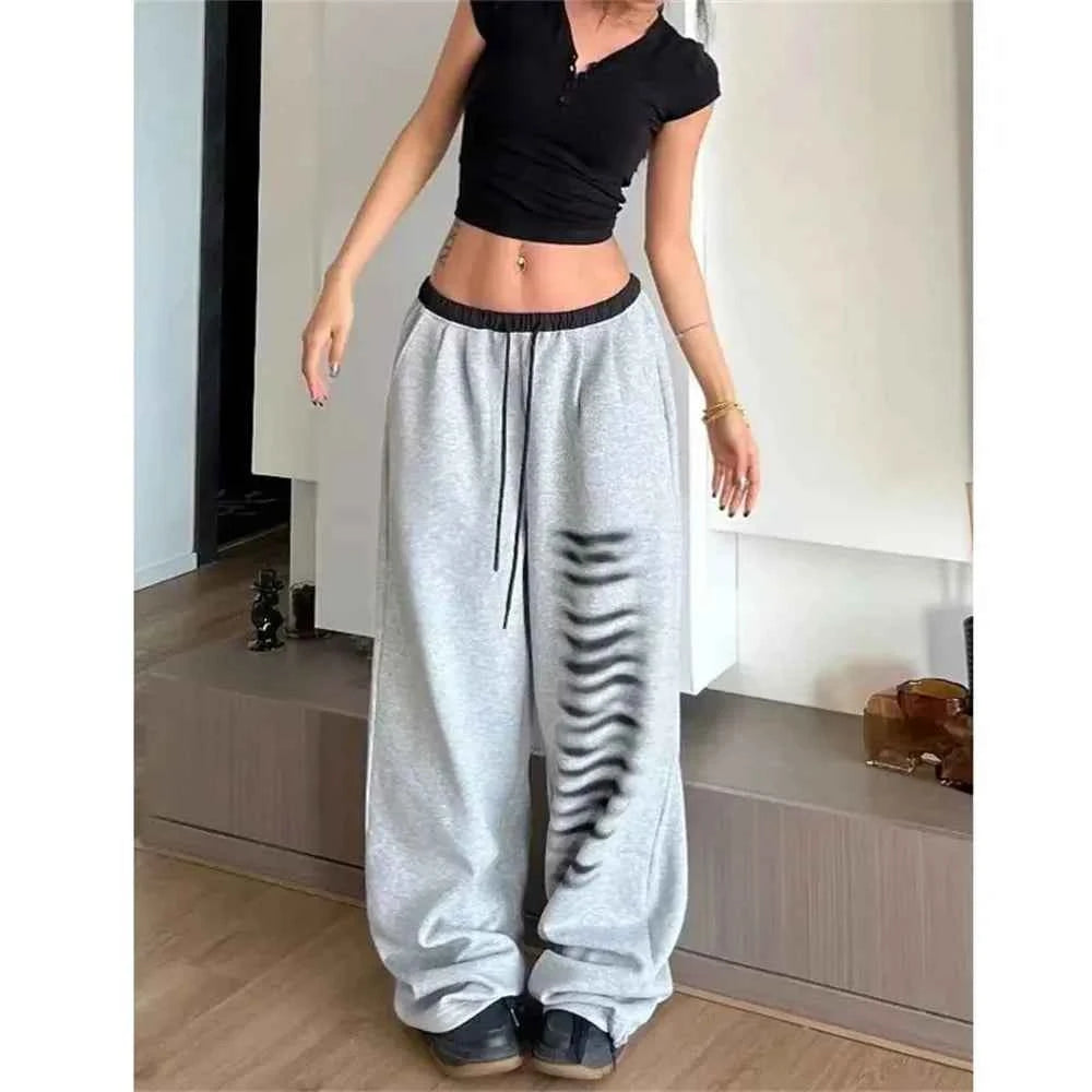 Retro Patchwork Printed Oversize Jogging Sweatpants