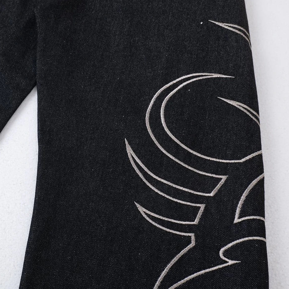 Embroidery 'Arch' Baggy Jeans