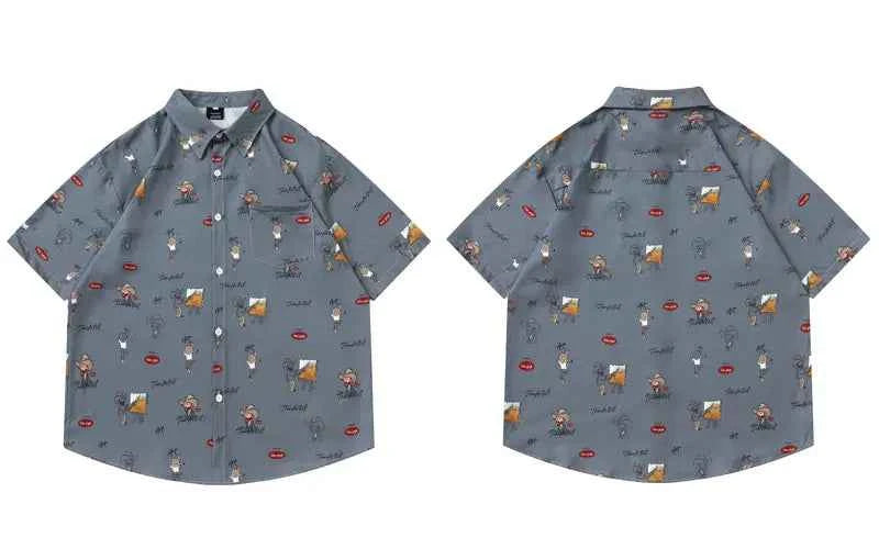 Plush Colorful Van Gogh Graphic Oversize Shirt