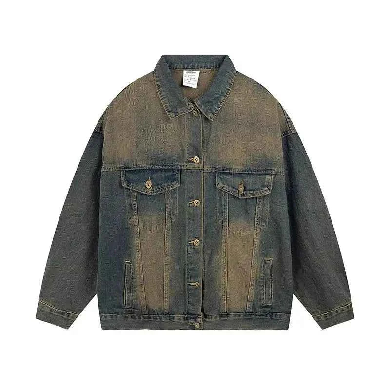 Trendy Retro Vintage Washed Denim Jacket