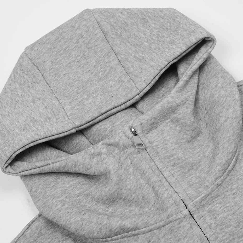 Zip Up Hoodie Curved Seam
