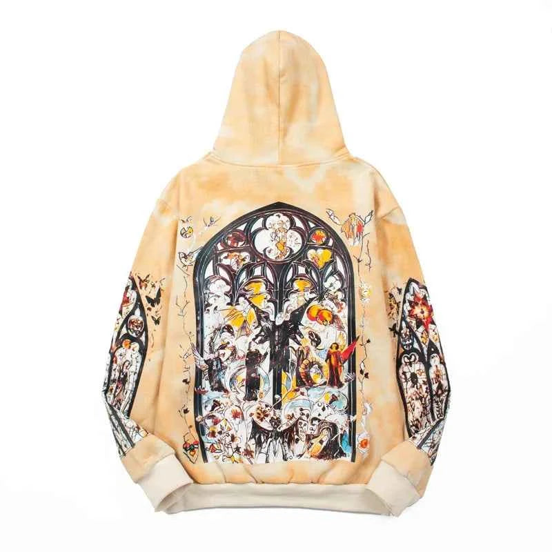 Colorful Retro Birdcage Fleece Hoodie