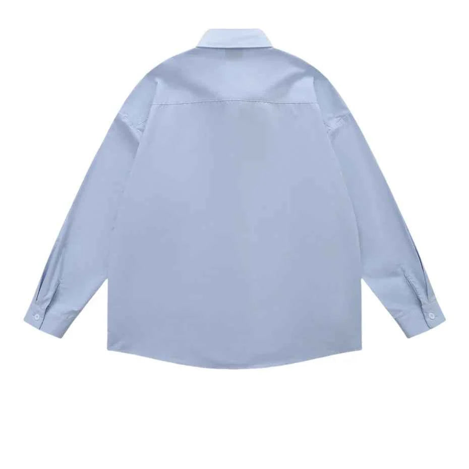 Premium Cats Embroidery Loose Long Sleeve Shirt